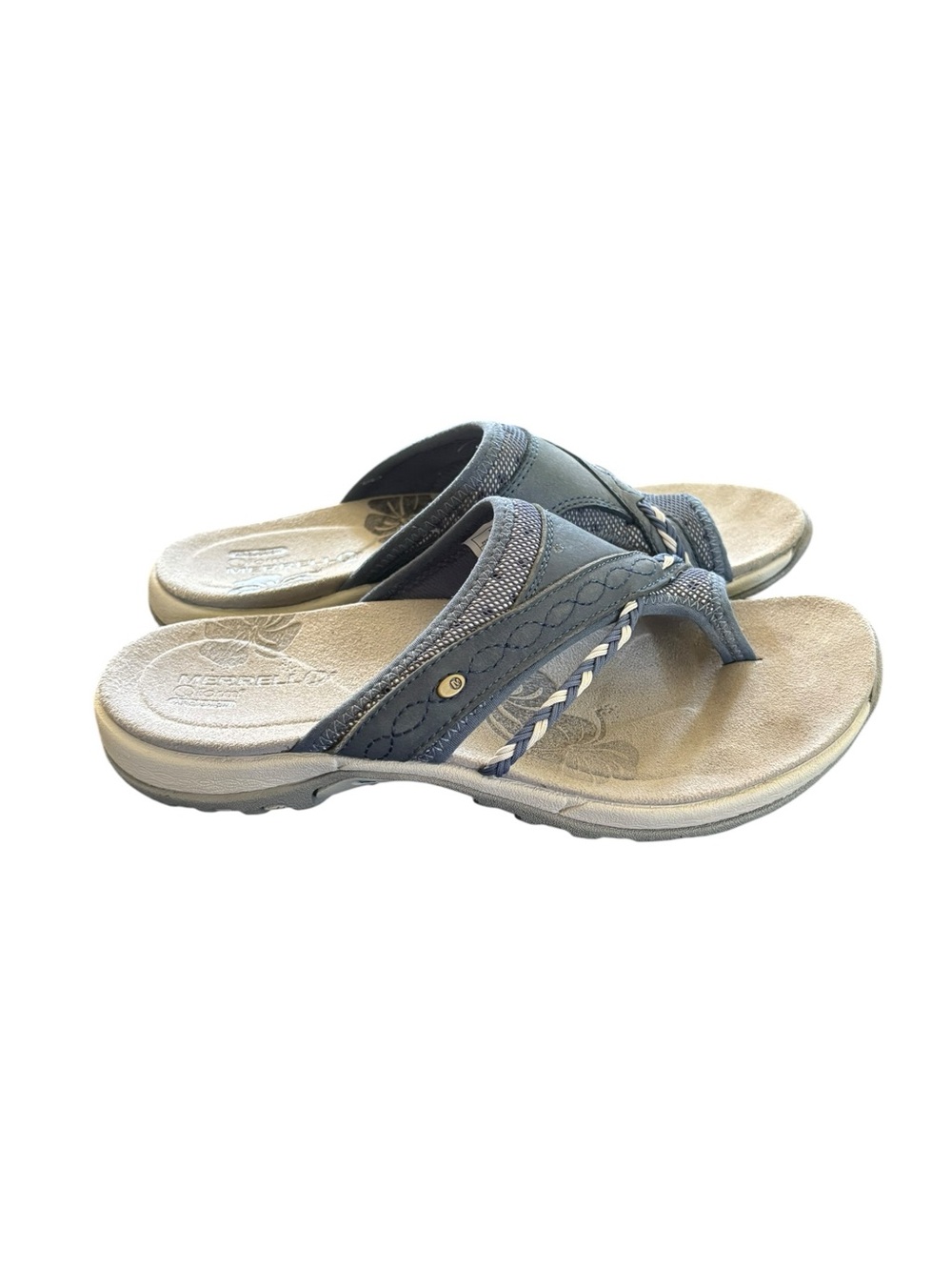 Merrell Form Women's Hollyleaf Thong Sandal Sz 5/36 Blue Bering Sea Air Cushion